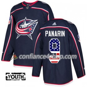 Adidas Maillot de Hockey Blue Jackets Artemi Panarin 9 2017-2018 Bleu Marine USA Flag Fashion Authentic - Enfant